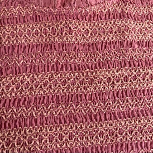 SEA NEW YORK Ingrid Smocked Ruffle Eyelet Midi Dress Sz 10 - Picture 5 of 10